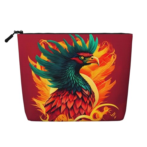 CADREWY Phoenix Kulturbeutel mit Aufdruck, einlagig, Make-up-Tasche, Reise-Kosmetik-Organizer, Arbeitstasche Essentials, Schwarz, Einheitsgröße von CADREWY