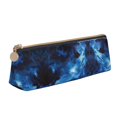 CADREWY Schlankes Federmäppchen mit Galaxie-Aufdruck, großes Fassungsvermögen, 21,6 x 5,6 x 6,1 cm, dreieckiger Stifthalter mit Reißverschluss von CADREWY