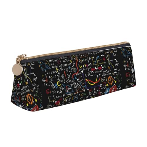 CADREWY Schlankes Federmäppchen mit Mathe-Formel-Druck, großes Fassungsvermögen, 21,6 x 5,6 x 6,1 cm, dreieckiger Stifthalter mit Reißverschluss von CADREWY
