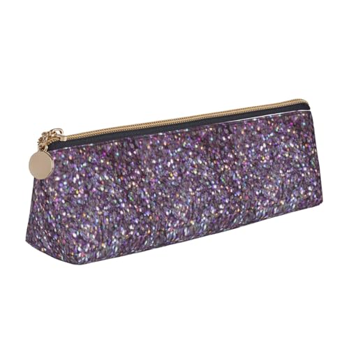 CADREWY Schlankes Federmäppchen mit Paillettenmuster, großes Fassungsvermögen, 21,6 x 5,6 x 6,1 cm, dreieckiger Stifthalter mit Reißverschluss von CADREWY