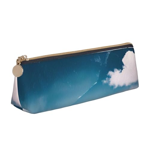 CADREWY Schlankes Federmäppchen mit Querformat und Bergen, großes Fassungsvermögen, 21,6 x 5,6 x 6,1 cm, dreieckiger Stifthalter mit Reißverschluss von CADREWY