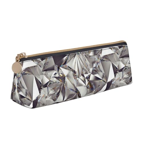 CADREWY Schlankes Federmäppchen mit Rautenmuster, großes Fassungsvermögen, 21,6 x 5,6 x 6,1 cm, dreieckiger Stifthalter mit Reißverschluss von CADREWY