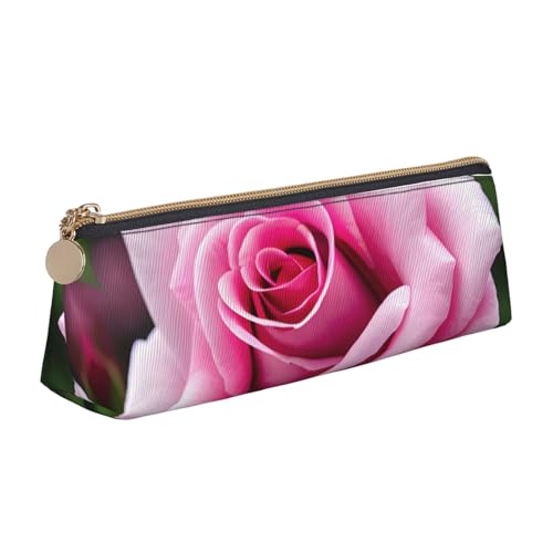 CADREWY Schlankes Federmäppchen mit Rosenblüten-Aufdruck, großes Fassungsvermögen, 21,6 x 5,6 x 6,1 cm, dreieckiger Stifthalter mit Reißverschluss von CADREWY