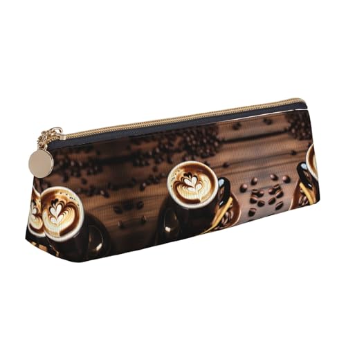 CADREWY Schmales Federmäppchen mit Herzmotiv, großes Fassungsvermögen, 21,6 x 5,6 x 6,1 cm, dreieckiger Stifthalter mit Reißverschluss von CADREWY