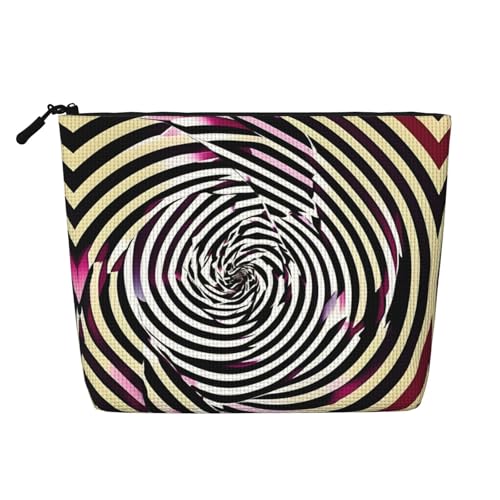 CADREWY Spirale, optische Täuschung, Geschenk-Kulturbeutel, einlagig, Make-up-Tasche, Reise-Kosmetik-Organizer, Arbeitstasche, Essentials, Schwarz, Einheitsgröße von CADREWY
