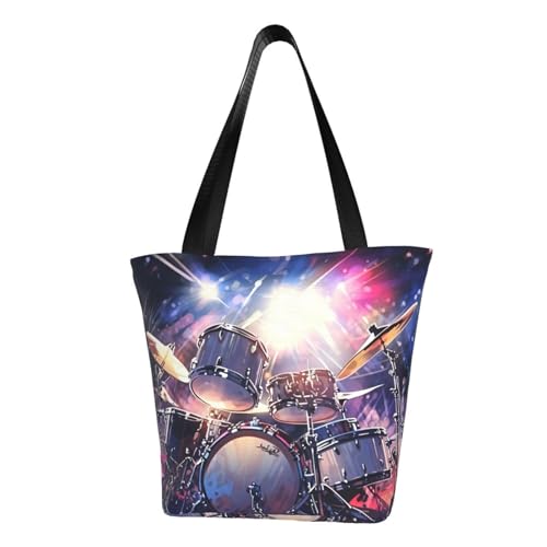 Coole Trommelset-Druck, bequeme Schultertasche, Sommerhandtasche, Reisen, Strand, Arbeit, täglicher Gebrauch, vielseitig tragbar von CADREWY
