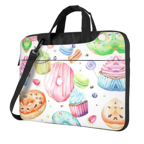 Cupcakes, Donuts, Muffins, Zucker-Druck, schützende Laptoptasche, vielseitige Taschen, Computertasche, weich, für Damen und Herren von CADREWY