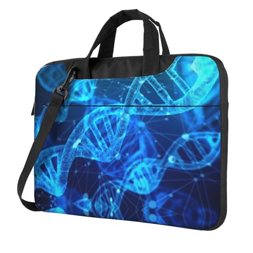 DNA Kette Fotodruck Schützende Laptoptasche Vielseitige Taschen Computertasche Weich Damen Herren Einzigartig, Schwarz, 13 inch von CADREWY