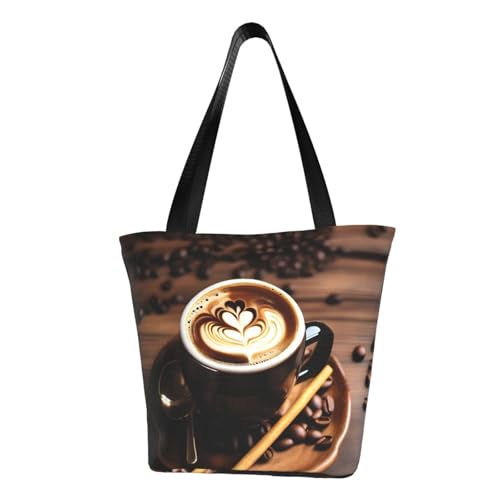 Delicious Heart Coffee Print Bequeme Schultertasche Sommer Handtasche Reise Strand Arbeit Alltag Vielseitig Tragen von CADREWY