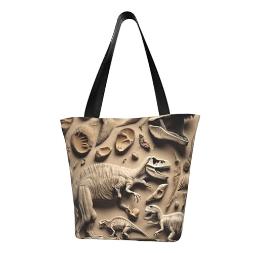 Dinosaurier-Fossils01-Druck, bequeme Umhängetasche, Sommerhandtasche, Reisen, Strand, Arbeit, täglicher Gebrauch, vielseitiges Tragen von CADREWY