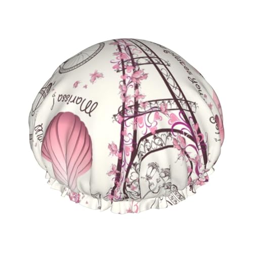 Dog and Paris Towe Duschhaube, leichter Hut, geeignet für Frauen mit langen Haaren, weicher Duschhut von CADREWY