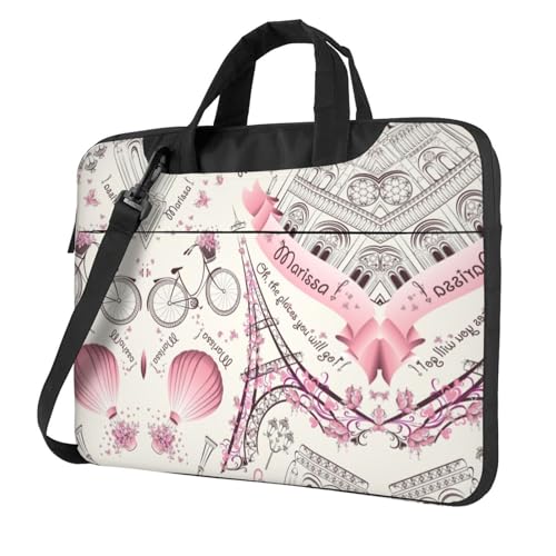 Dog and Paris Towe Print Protective Laptop Bag Versatile Bags Computer Case Soft Women Men Unique von CADREWY