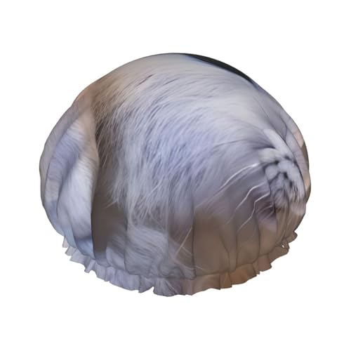 Duschhaube mit Aufschrift "Cry Rabbit Print", leicht, geeignet für Frauen mit langen Haaren, weicher Duschhut von CADREWY