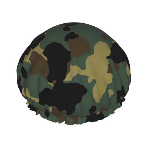 Duschhaube mit Camouflage-Muster, leicht, geeignet für Frauen mit langen Haaren, weicher Duschhut von CADREWY