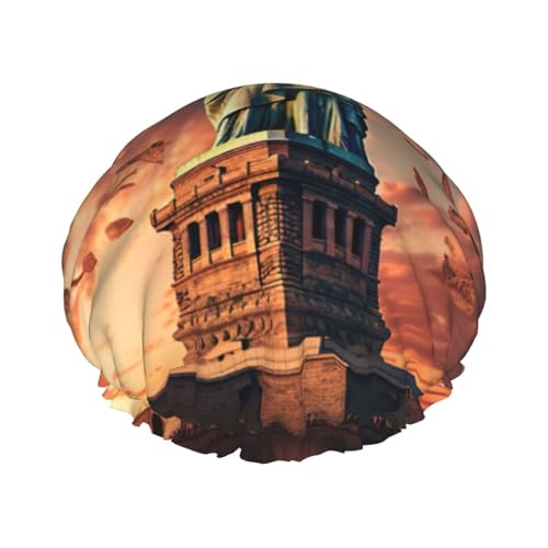 Duschhaube mit Freiheitsstatue in NYC, leichter Hut, geeignet für Frauen mit langen Haaren, weicher Duschhut von CADREWY