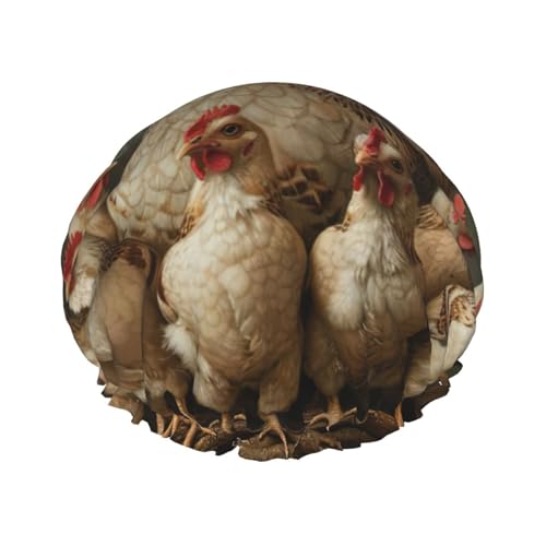 Duschhaube mit Hühnerbrut, leichter Hut, geeignet für Frauen mit langen Haaren, weicher Duschhut von CADREWY