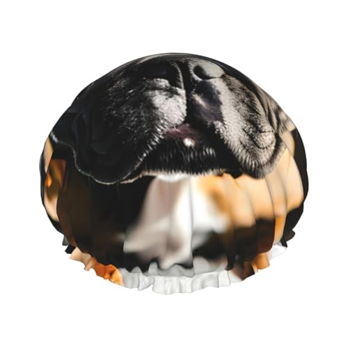 Duschhaube mit französischer Bulldogge, leichter Hut, geeignet für Frauen mit langen Haaren, weicher Duschhut von CADREWY