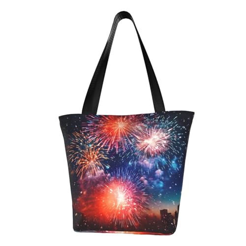 Explosion Firework 3D-Druck Bequeme Schultertasche Sommer Handtasche Reise Strand Arbeit Alltag Vielseitig Tragen von CADREWY