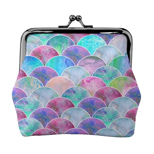 Fischschuppen-Ozean-Druck, tragbare Damen-Münzgeldbörse, niedlich, Mini-Reißverschluss, Geldbörse mit Kussverschluss, Kreditkarten von CADREWY