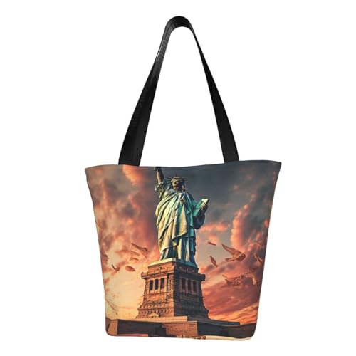 Freiheitsstatue in NYC Druck, bequeme Umhängetasche, Sommerhandtasche, Reisen, Strand, Arbeit, täglicher Gebrauch, vielseitig tragbar von CADREWY