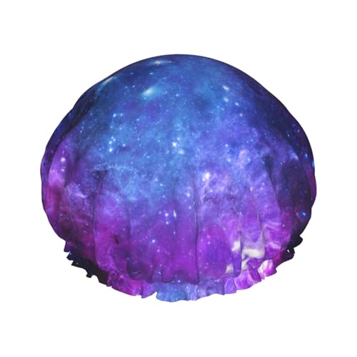 Galaxy. Bedruckte Duschhaube, leichter Hut, geeignet für Frauen mit langen Haaren, weicher Duschhut von CADREWY