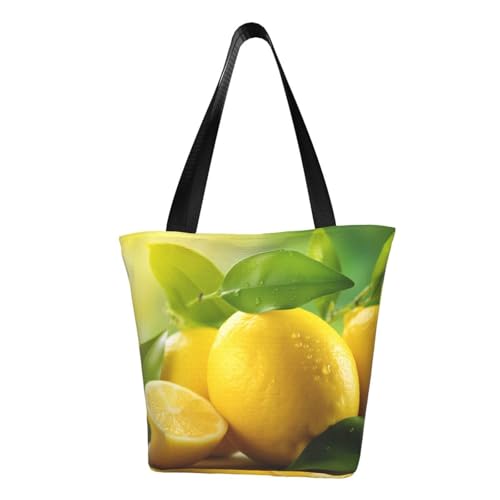 Gelbe frische Zitronen 3 Druck bequeme Schultertasche Sommer Handtasche Reise Strand Arbeit Alltag vielseitig tragen von CADREWY