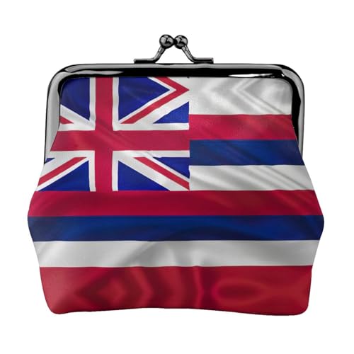 Geldbörse für Damen, Motiv: Flagge von Hawaii, amerikanischer Druck, niedlich, Mini-Reißverschluss, mit Kussverschluss, Kreditkarten von CADREWY