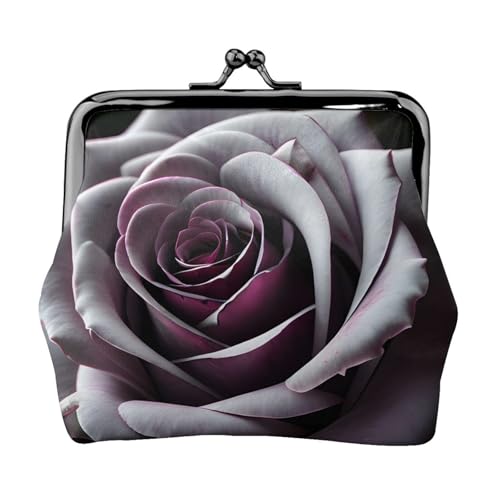 Geldbörse mit Gothic-Rosen-Blumendruck, tragbar, für Damen, niedlich, Mini-Reißverschluss, mit Kussverschluss, Kreditkarten von CADREWY