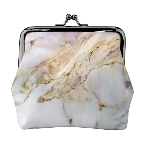 Geldbörse mit Marmordruck, tragbar, für Damen, niedlich, Mini-Reißverschluss, mit Kussverschluss, Kreditkarten, Schwarz, Einheitsgröße von CADREWY
