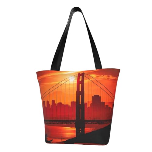 Golden Gate Bridge Print Bequeme Schultertasche Sommer Handtasche Reise Strand Arbeit Alltag Vielseitig Tragen von CADREWY