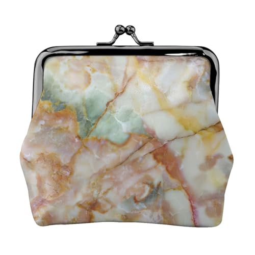 Goldener Marmor-Druck, tragbare Damen-Münzgeldbörse, niedlich, Mini-Reißverschluss, Geldbörse mit Kussverschluss, Kreditkarten, Schwarz, Einheitsgröße von CADREWY