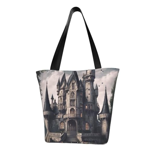 Gothic Fairy tale Castle01 Bedruckte bequeme Schultertasche Sommerhandtasche Reise Strand Arbeit Alltag vielseitig tragbar von CADREWY