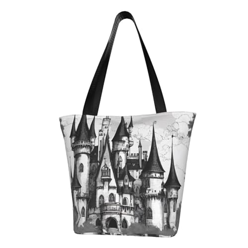 Gothic Fairy tale Castle04 Bedruckte bequeme Schultertasche Sommer Handtasche Reise Strand Arbeit Alltag Vielseitig Tragen von CADREWY