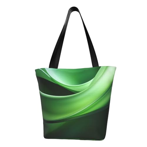 Grüne Kurve Textur Druck Bequeme Schultertasche Sommer Handtasche Reise Strand Arbeit Alltag Vielseitig Tragen von CADREWY