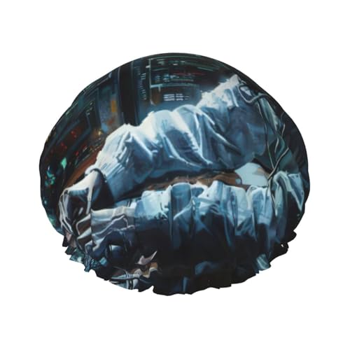 Hacker Attack Print Duschhaube, leichter Hut, geeignet für Frauen mit langen Haaren, weicher Duschhut von CADREWY