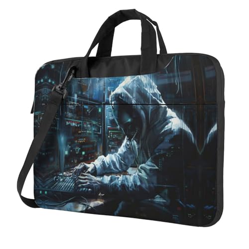 Hacker Attack Print Schützende Laptoptasche Vielseitige Taschen Computertasche Weich Damen Herren Einzigartig von CADREWY