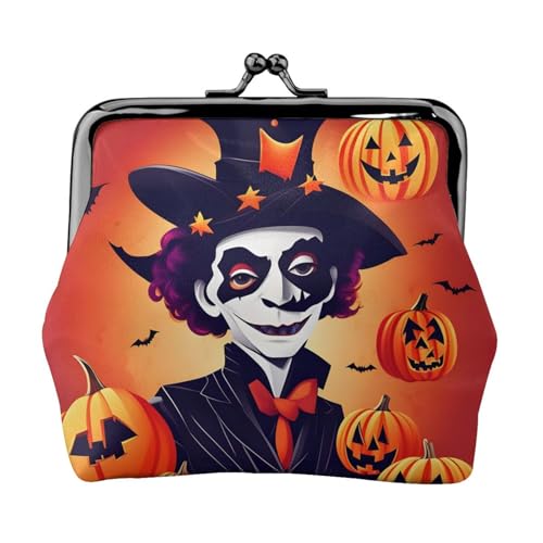 Happy Halloween Print Portable Women Coin Purse Cute Mini Zipper Wallet with Kiss Lock Credit Cards, Black, One Size von CADREWY