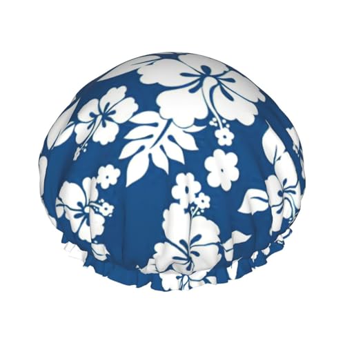 Hawaii-Blumendruck-Duschhaube, leichter Hut, geeignet für Frauen mit langen Haaren, weicher Duschhut von CADREWY