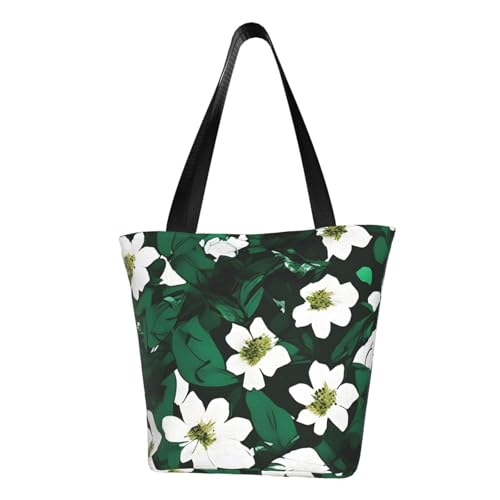 Hunter Green Floral Petals Pattern Print Bequeme Schultertasche Sommer Handtasche Reise Strand Arbeit Alltag Vielseitig Tragen von CADREWY