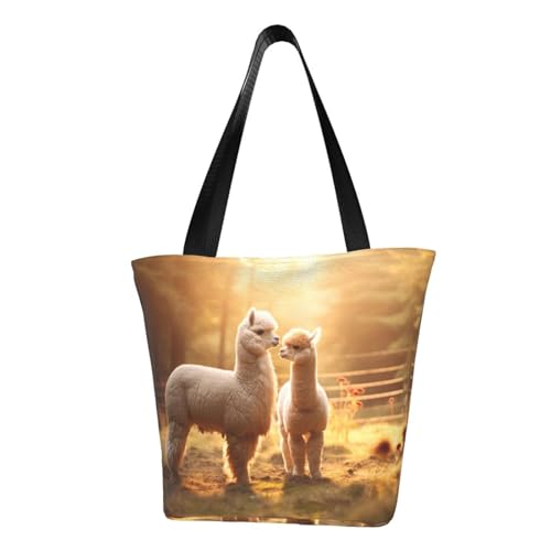 I Love Alpakas Print Bequeme Schultertasche Sommer Handtasche Reise Strand Arbeit Alltag Vielseitig Tragen von CADREWY