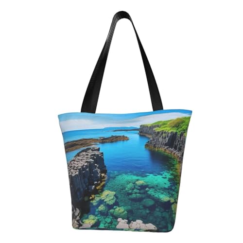 Jeju Island Korea Print Bequeme Schultertasche Sommer Handtasche Reise Strand Arbeit Alltag Vielseitig Tragen von CADREWY