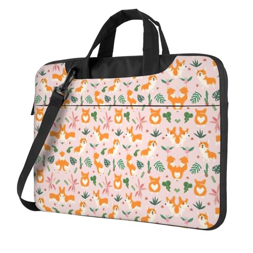 Kleine Laptoptasche, Corgi-Druck, vielseitige Taschen, Computertasche, weich, für Damen und Herren von CADREWY