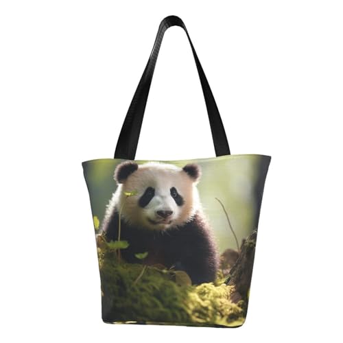 Kleine Umhängetasche mit Panda-Druck, bequeme Sommer-Handtasche, Reisen, Strand, Arbeit, täglicher Gebrauch, vielseitiges Tragen von CADREWY