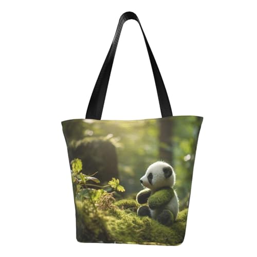Kleine Umhängetasche mit Panda-Druck, bequeme Sommer-Handtasche, Reisen, Strand, Arbeit, täglicher Gebrauch, vielseitiges Tragen von CADREWY