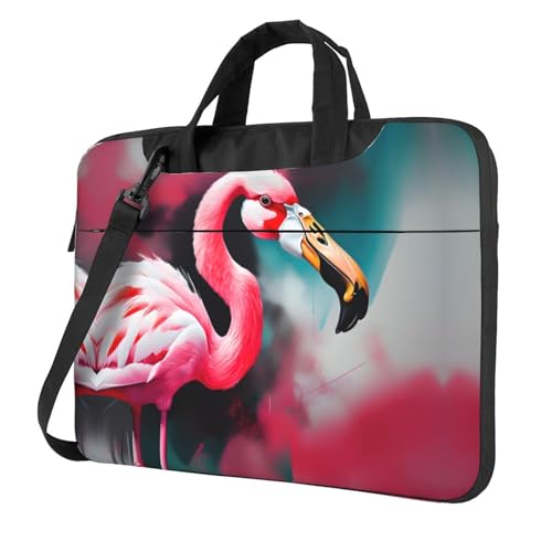 Laptoptasche, Motiv: Flamingo-Druck, vielseitige Taschen, Computertasche, weich, für Damen und Herren, einzigartig, Schwarz, 13 inch von CADREWY