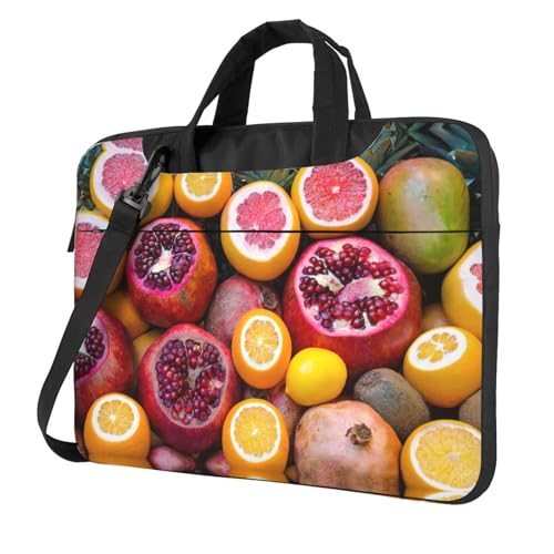 Laptoptasche, Motiv: Obstbild, Standarddruck, vielseitige Taschen, Computertasche, weich, für Damen und Herren, Schwarz, 13 inch von CADREWY