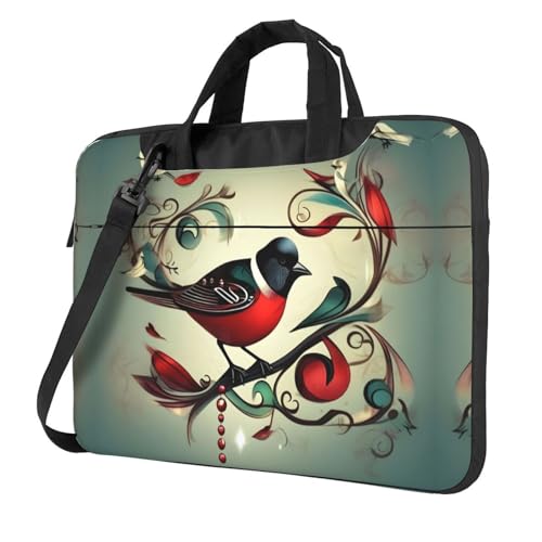 Laptoptasche, Motiv: Vögel, Musiknoten-Druck, vielseitige Tasche, Computertasche, weich, für Damen und Herren, einzigartig von CADREWY