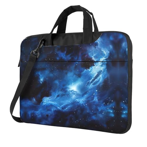 Laptoptasche, Motiv: blaue Galaxie, vielseitige Taschen, Computertasche, weich, für Damen und Herren von CADREWY