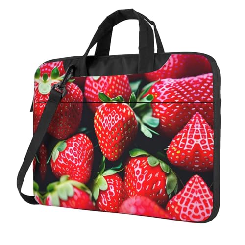 Laptoptasche, Motiv: frische Erdbeere, vielseitige Taschen, Computertasche, weich, für Damen und Herren von CADREWY