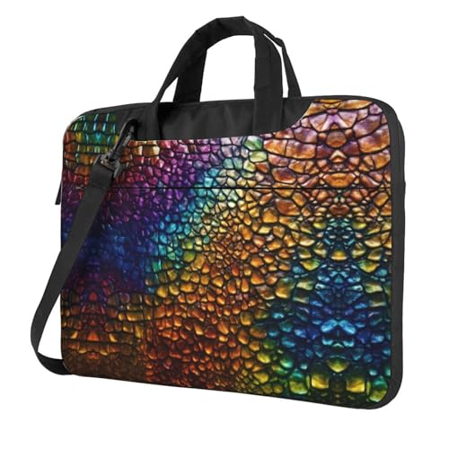 Laptoptasche, klassisch, Schlangenhaut-Druck, vielseitige Taschen, Computertasche, weich, für Damen und Herren, Schwarz, 13 inch von CADREWY